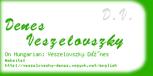 denes veszelovszky business card